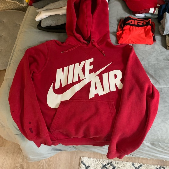 Vintage Nike Air Red Sweatshirt Hoodie - Picture 1 of 4